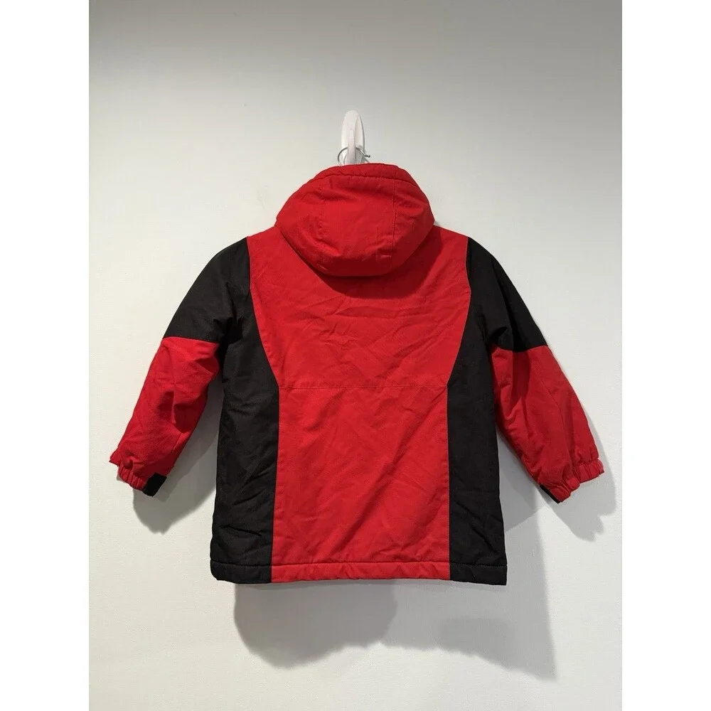 Swiss Tech Kids Double Zipper Jacket XS 4-5 Fleece Lined Pockets Hooded Ski Snow